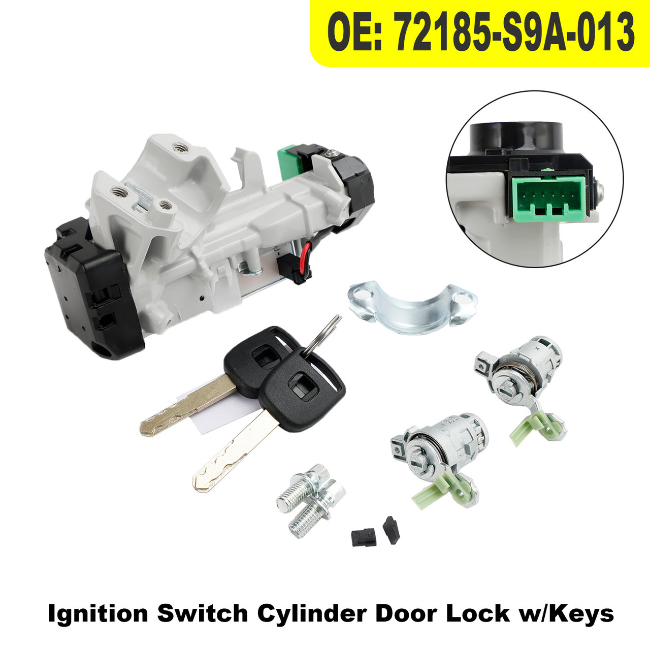 Ignition Switch Cylinder Door Lock 72185-S9A-013 w/Key For Honda Element CR-V Civic