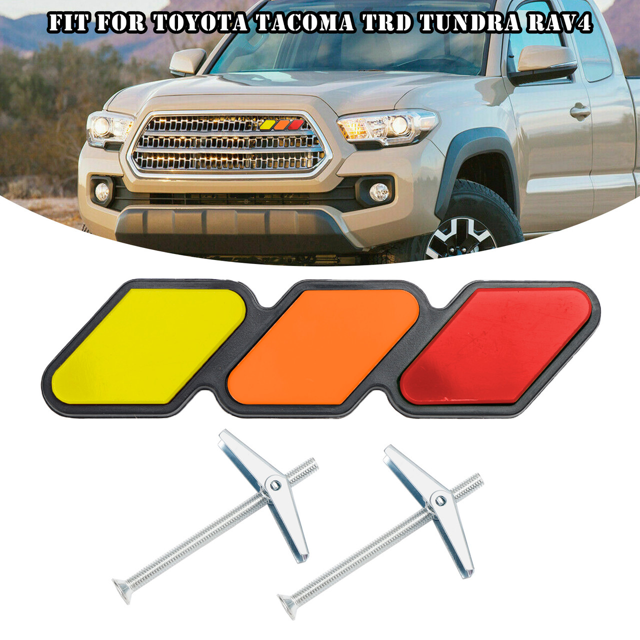 【yota 】 Tri-Color Grille Badge Emblem Car Accessories for Toyota Tacoma