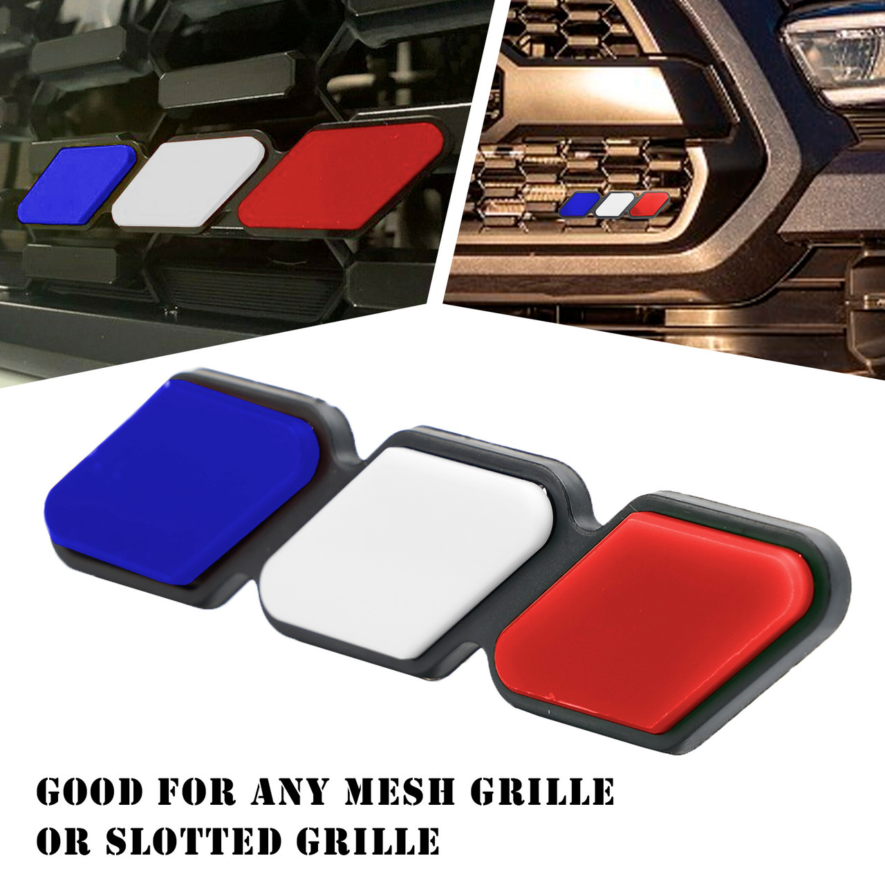 Tri-Color Grille Badge Emblem Car Accessories for Toyota Tacoma TRD Tundra RAV5 C