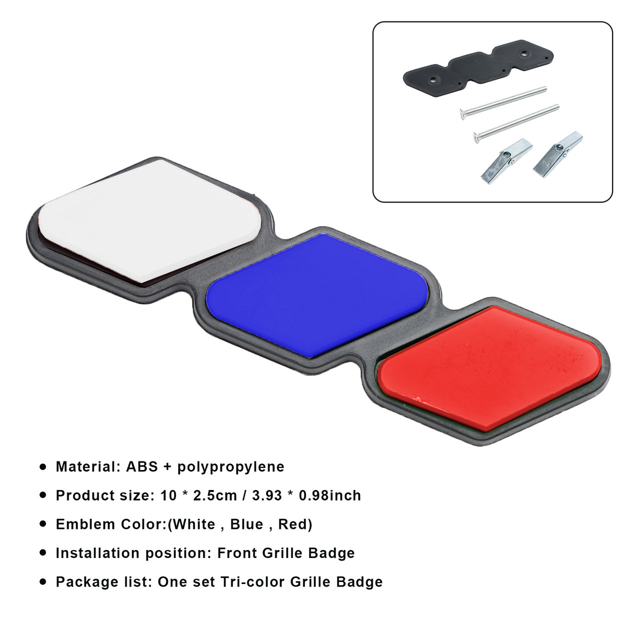 Tri-Color Grille Badge Emblem Car Accessories for Toyota Tacoma TRD Tundra RAV4 F