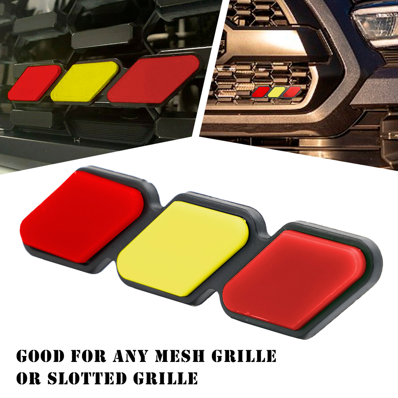 Tri-Color Grille Badge Emblem Car Accessories for Toyota Tacoma TRD Tundra RAV4 G