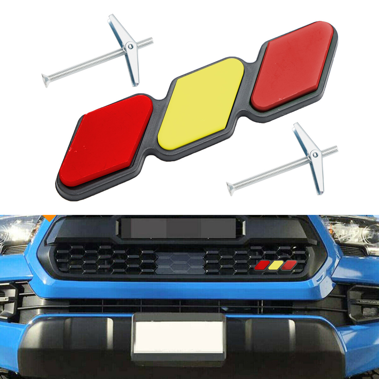 Tri-Color Grille Badge Emblem Car Accessories for Toyota Tacoma TRD Tundra RAV4 G