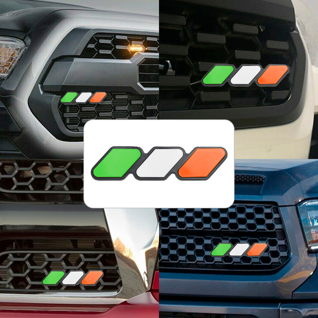 Tri-Color Grille Badge Emblem Car Accessories for Toyota Tacoma TRD Tundra RAV4 I