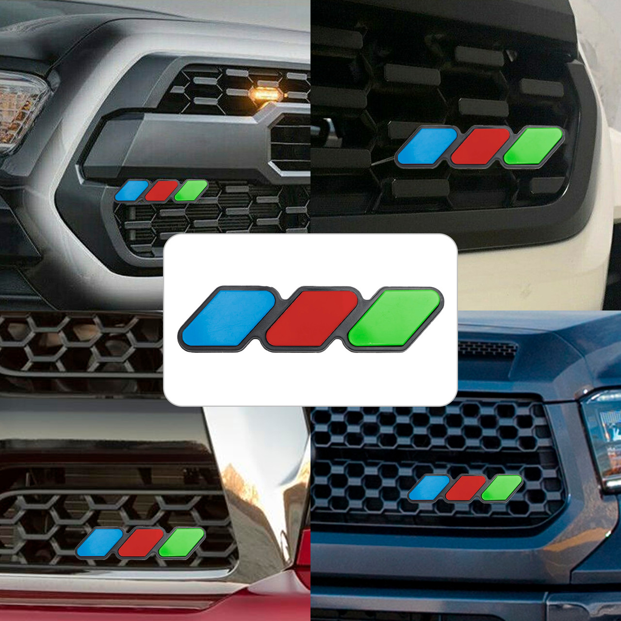Tri-Color Grille Badge Emblem Car Accessories for Toyota Tacoma TRD Tundra RAV4 K
