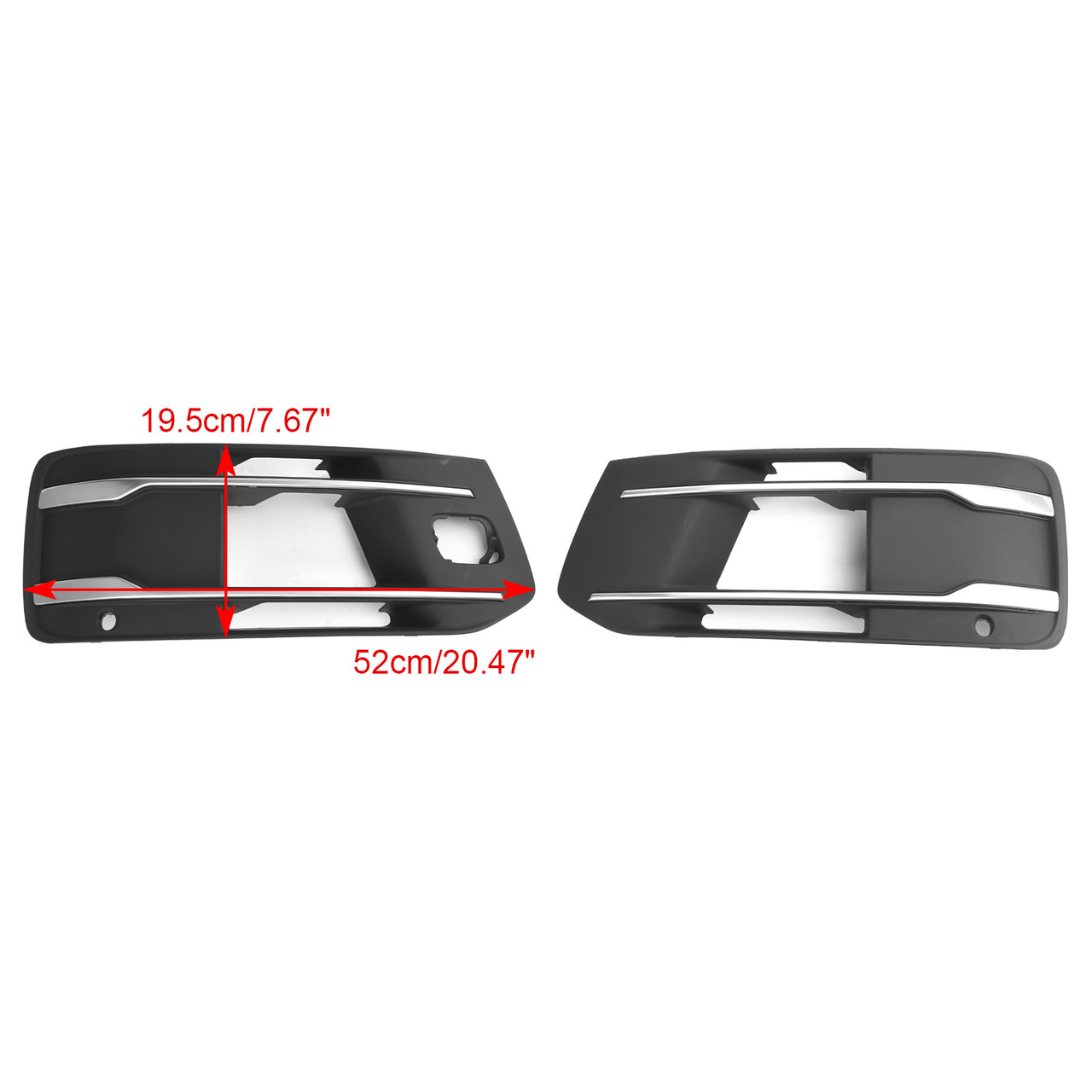 Front Bumper Cover Fog Light Grille Bezel Insert Grill Fit Audi Q7 2016-2019