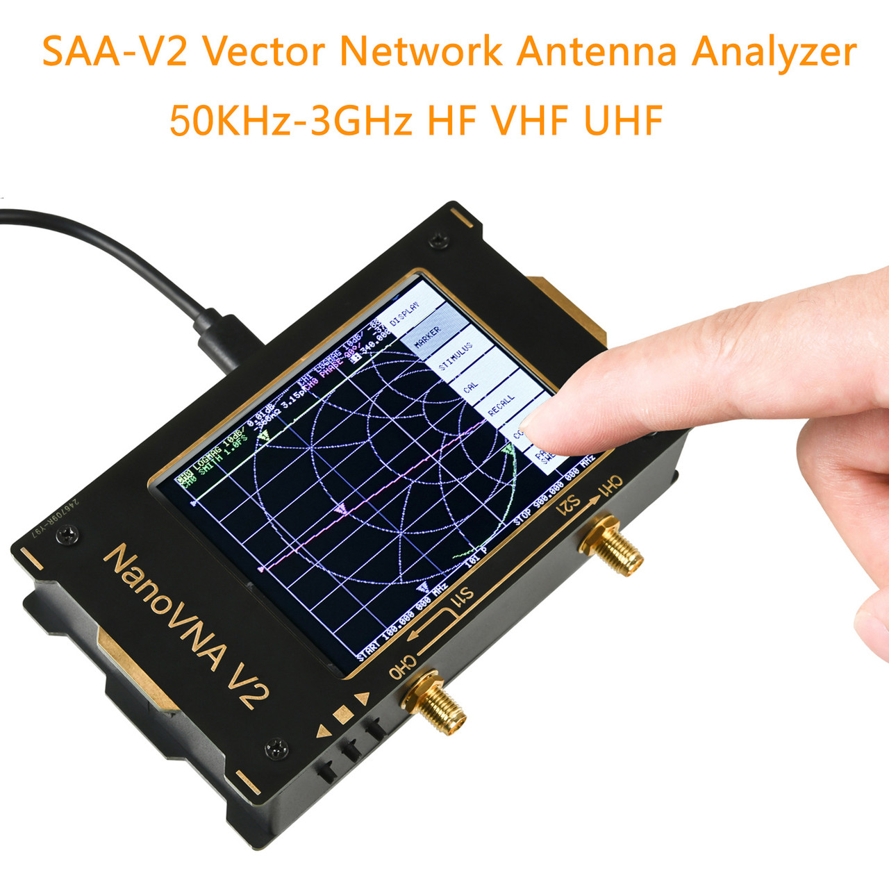 3.2" Vector Network Analyzer 50KHZ-3GHZ LCD S-A-A-2 NanoVNA V2 Antenna Analyzer