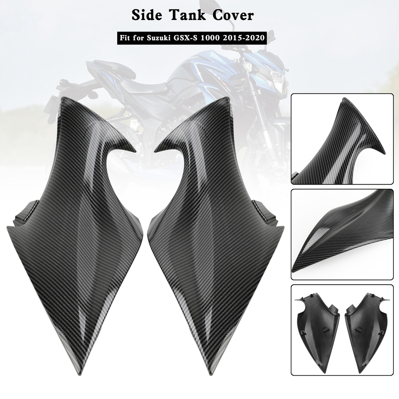 Carbon Front Side Tank Cover Fairing Panel For Suzuki GSX-S 1000 2015-2020