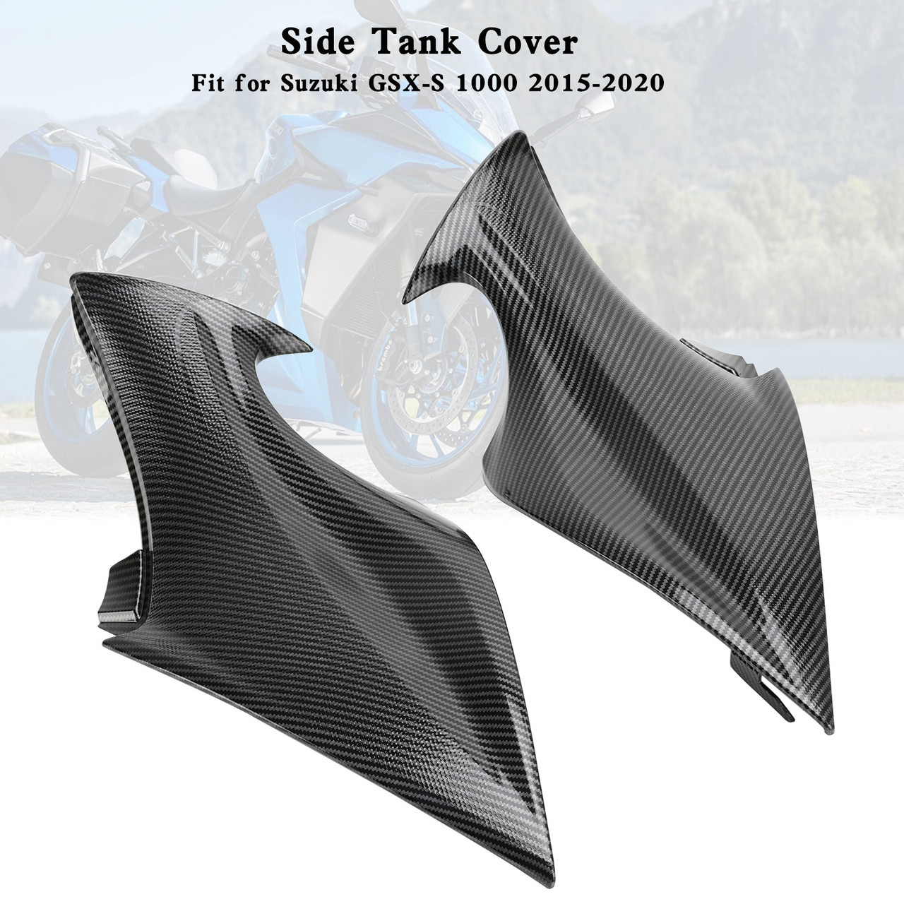 Carbon Front Side Tank Cover Fairing Panel For Suzuki GSX-S 1000 2015-2020