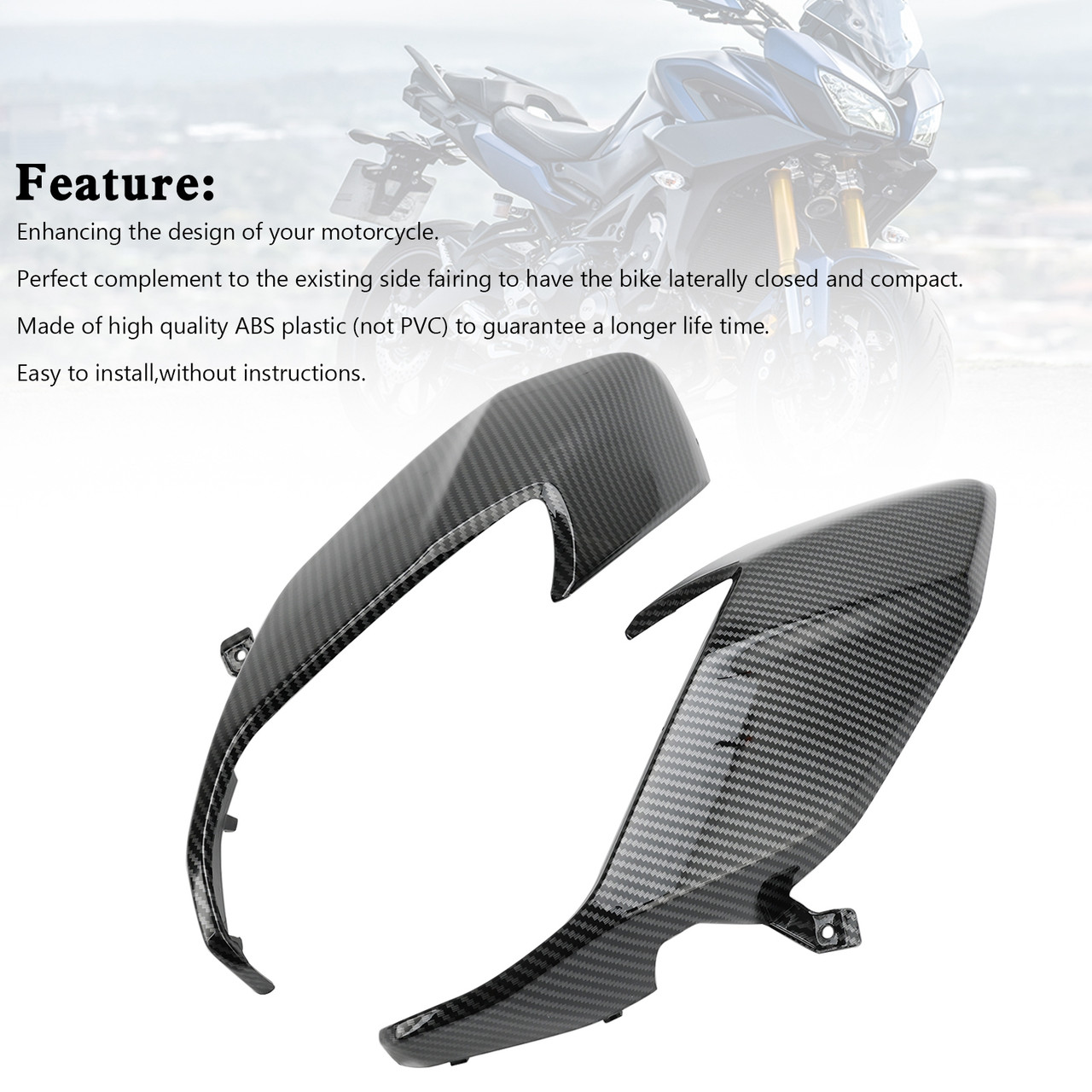 Carbon Front Side Headlight Panel For Yamaha Tracer 900 / GT 2018-2020