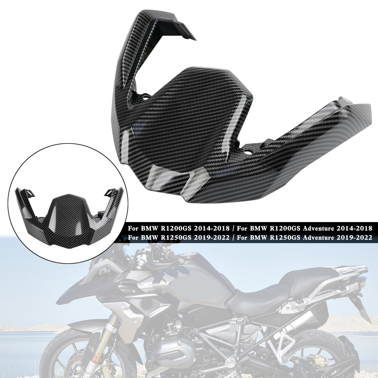 Carbon Mudguard Extension Beak Nose For BMW R1200 R1250 GS Adventure 2014-2022