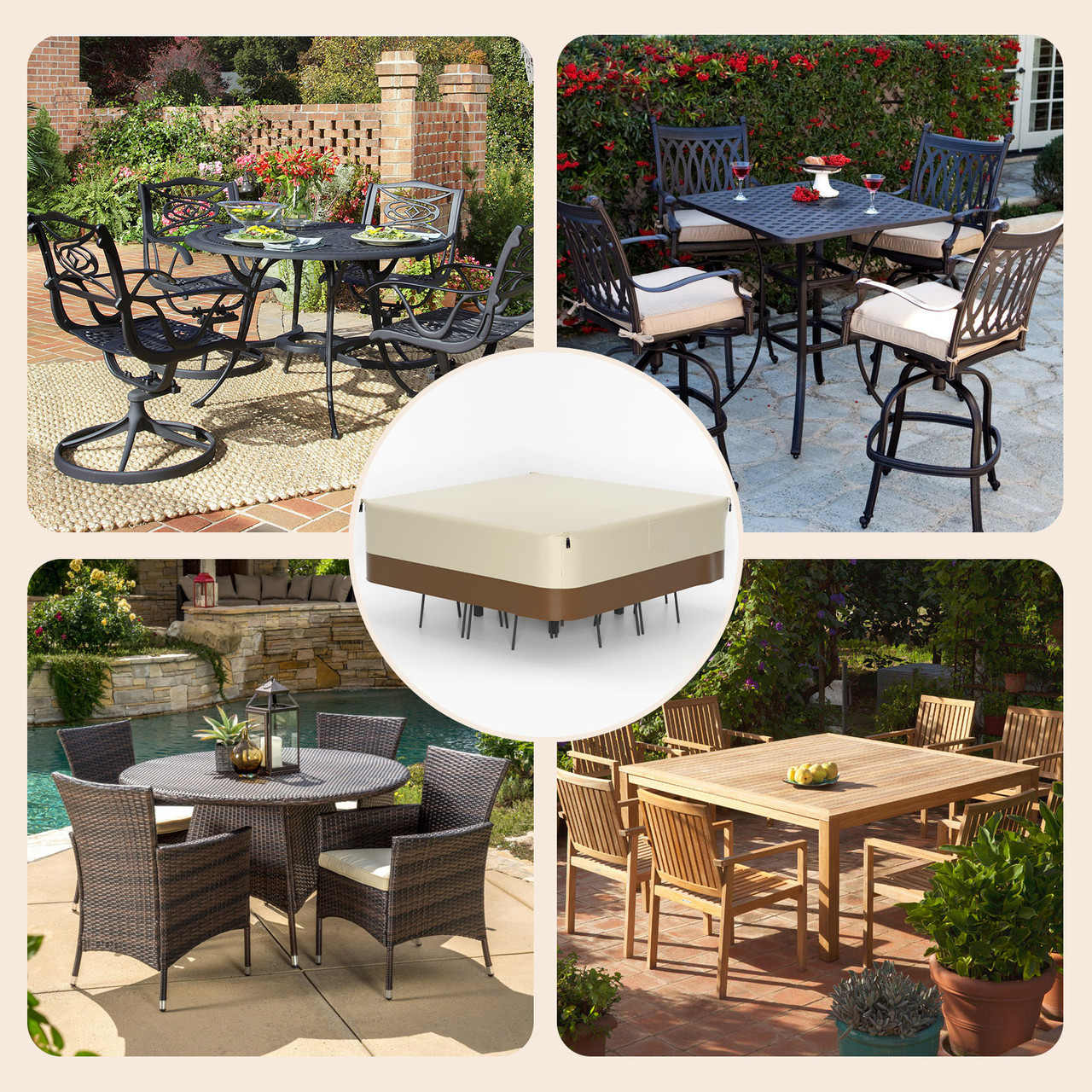 Weatherproof patio 2024 table and chairs