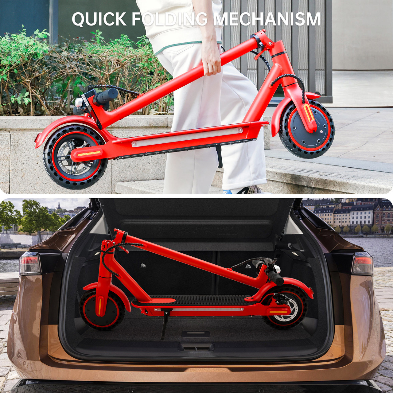 8.5" Folding Electric Scooter With app 350W 35KM Range 30km/h City Commute Red