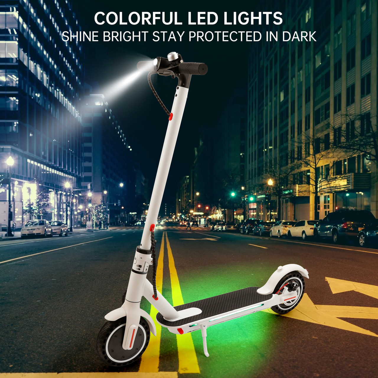 8.5" Folding Electric Scooter With app 350W 35KM Range 30km/h City Commute White