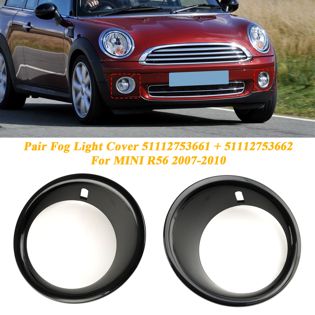 Front Bumper Fog Light Lamp Cover Bezel For Mini Cooper R55 R56
