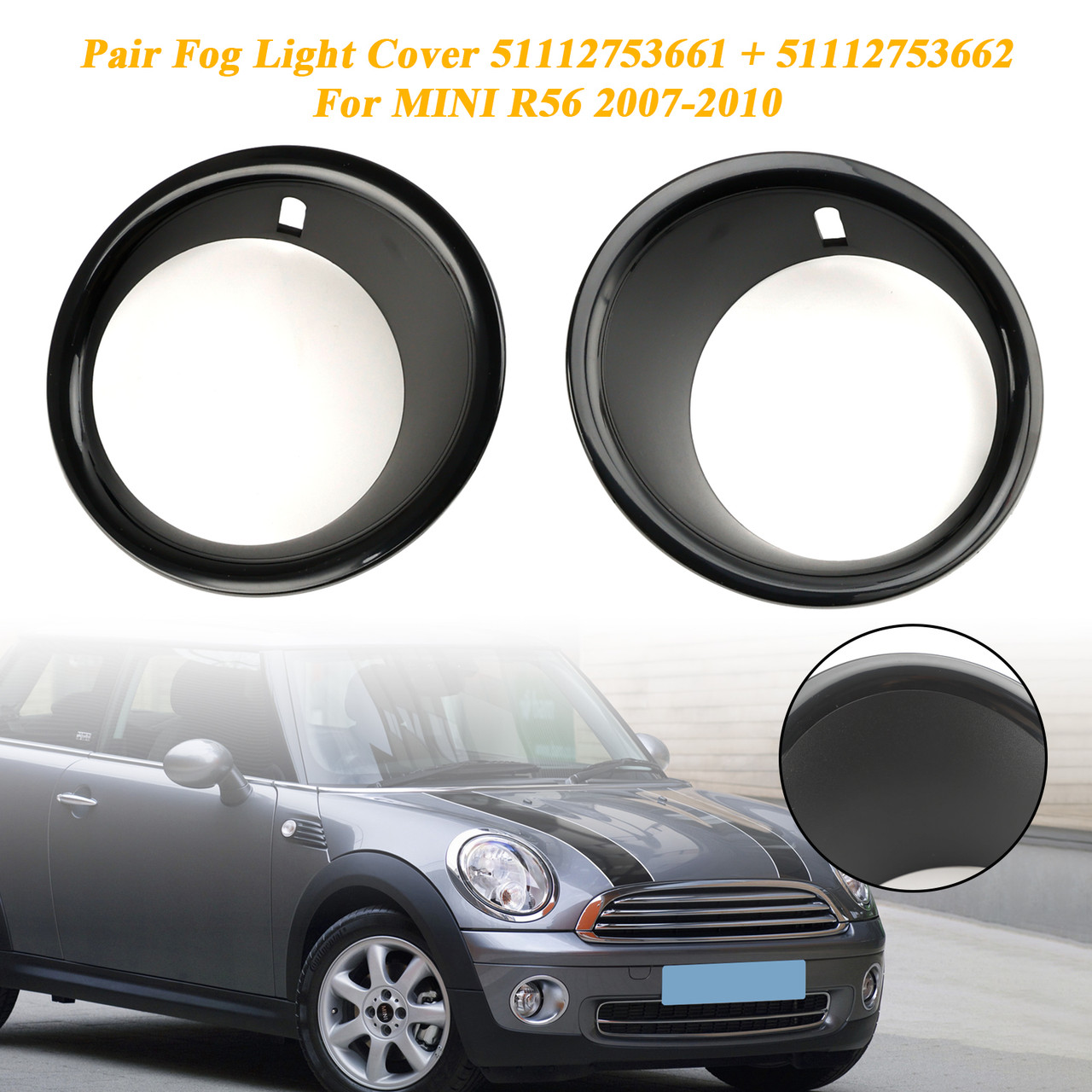 Front Bumper Fog Light Lamp Cover Bezel For Mini Cooper R55 R56