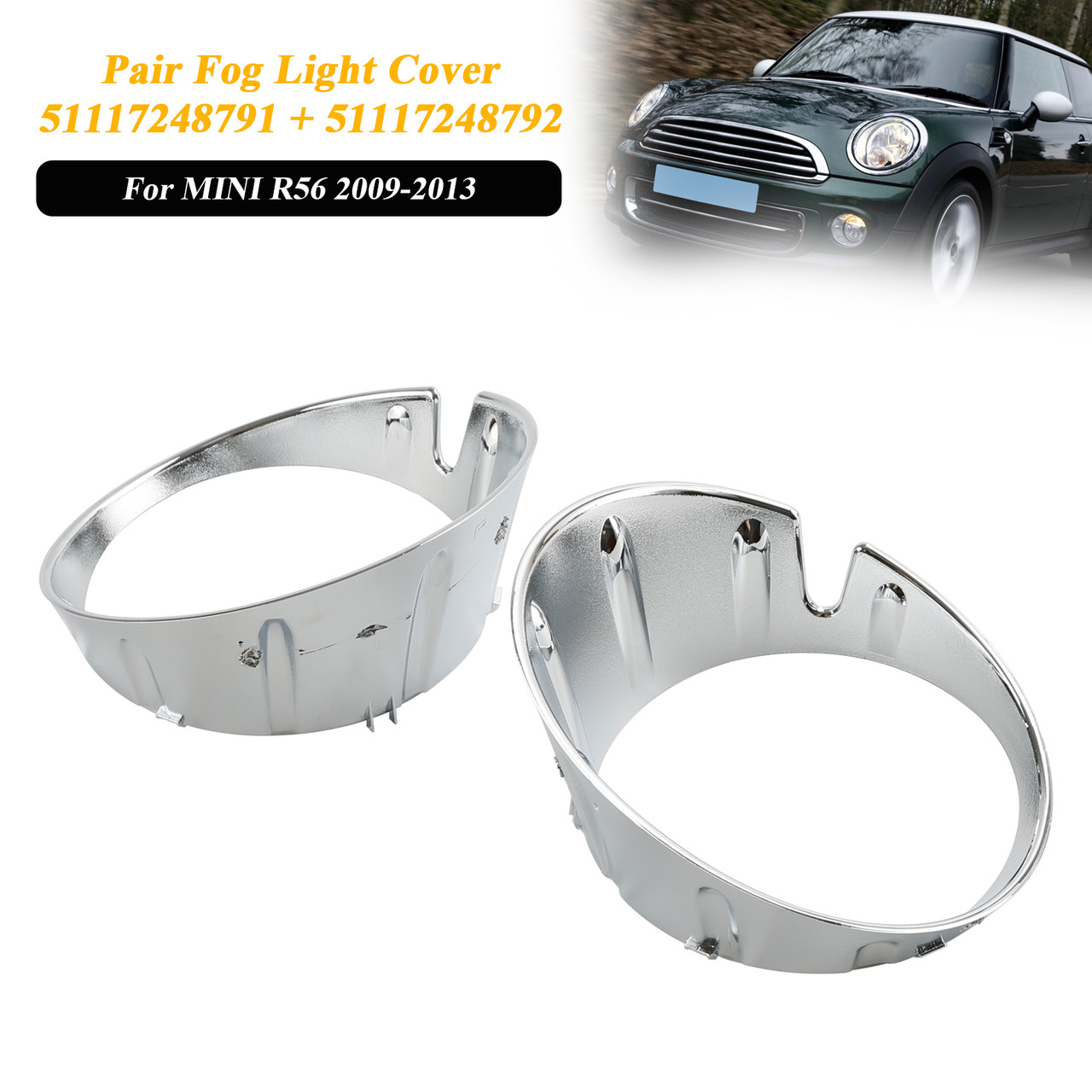 Front Bumper Fog Light Lamp Cover Bezel For Mini Cooper R55 R56 R57 R58 R59