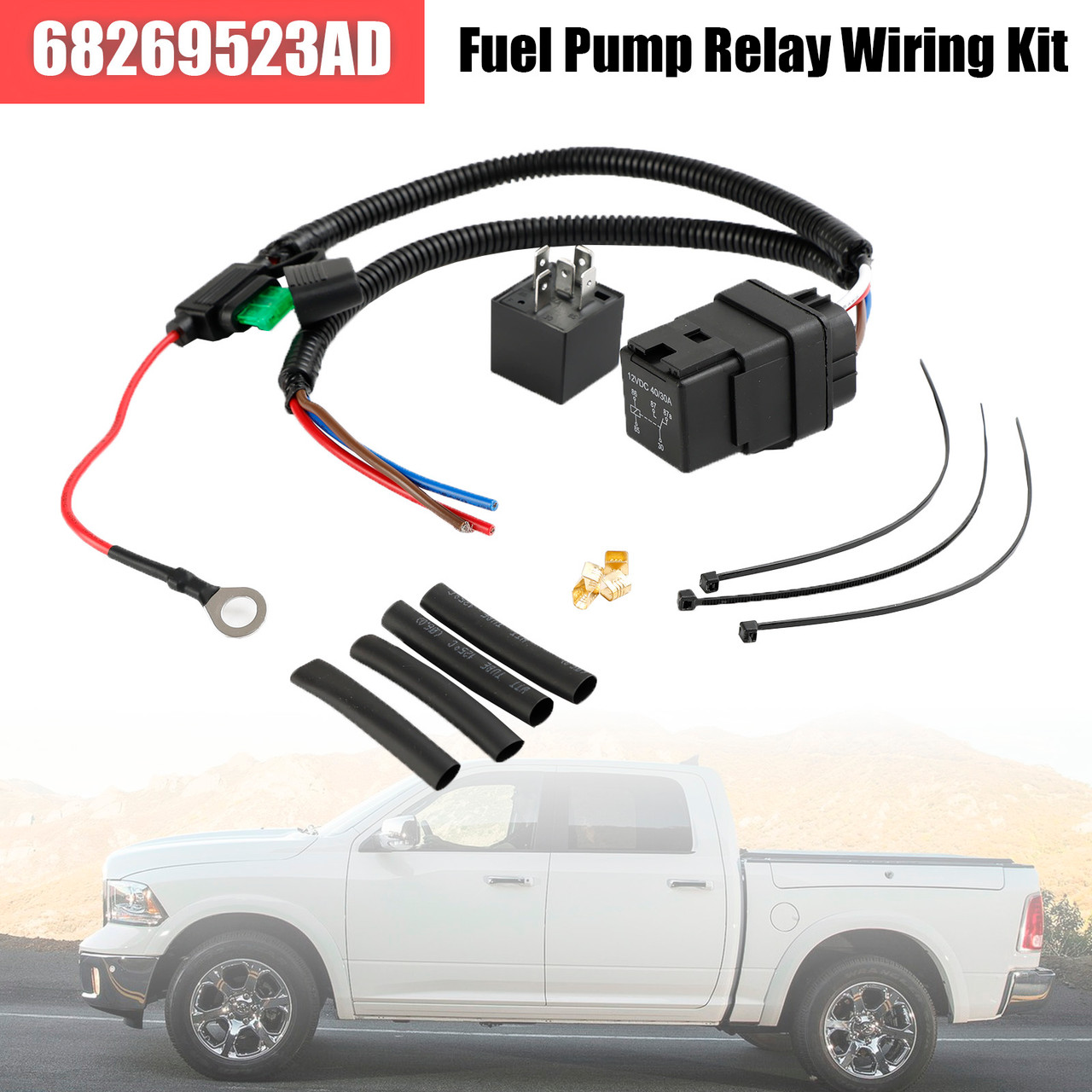 Fuel Pump Relay Wiring Kit 68269523AD For Jeep Dodge Chrysler Ram 1500 2011-13