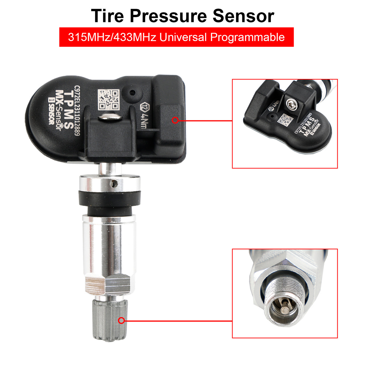 MX-Sensor 315 & 433MHz Programmable TPMS Universal Tire pressure