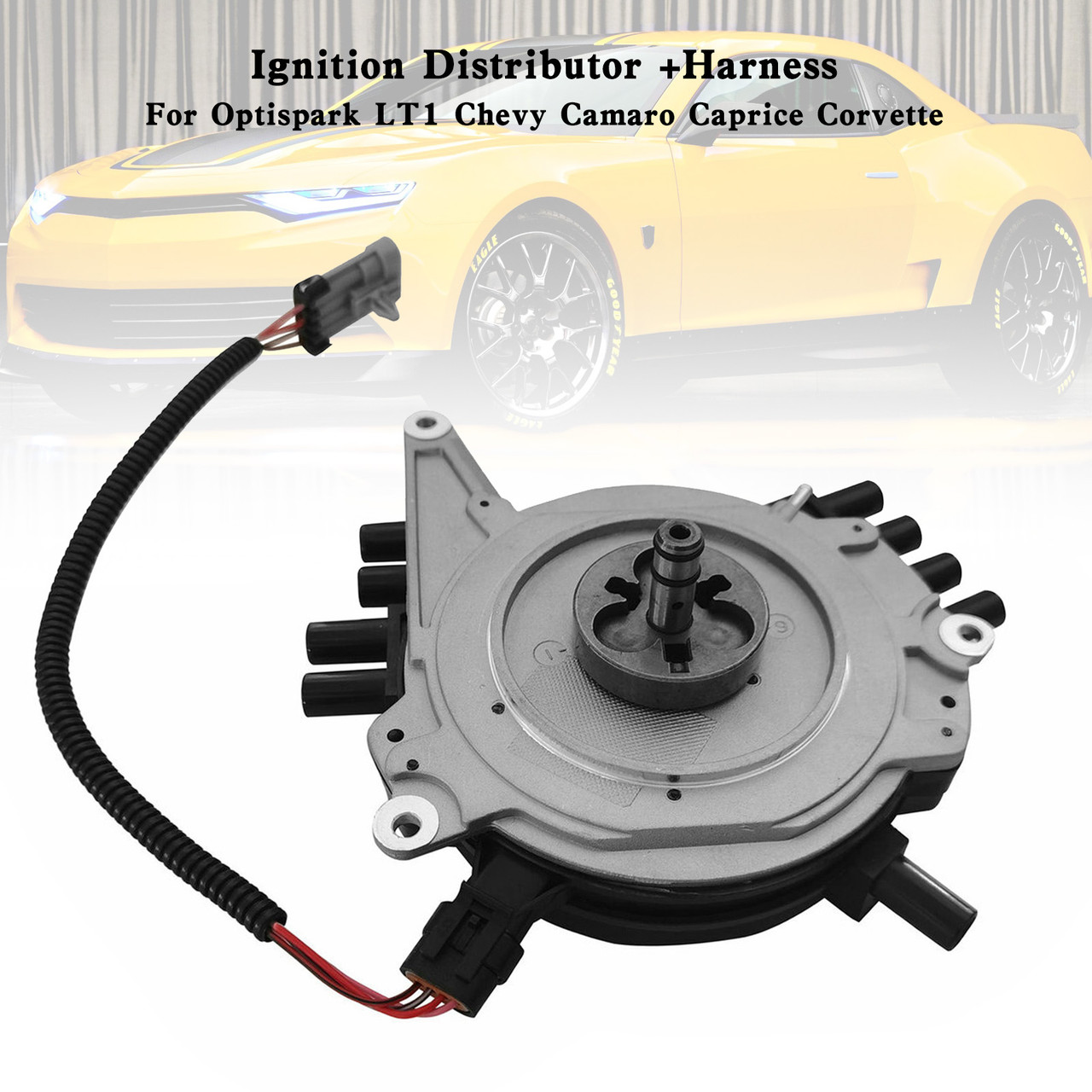 Ignition Distributor +Harness For Optispark LT1 Chevy Camaro Caprice Corvette