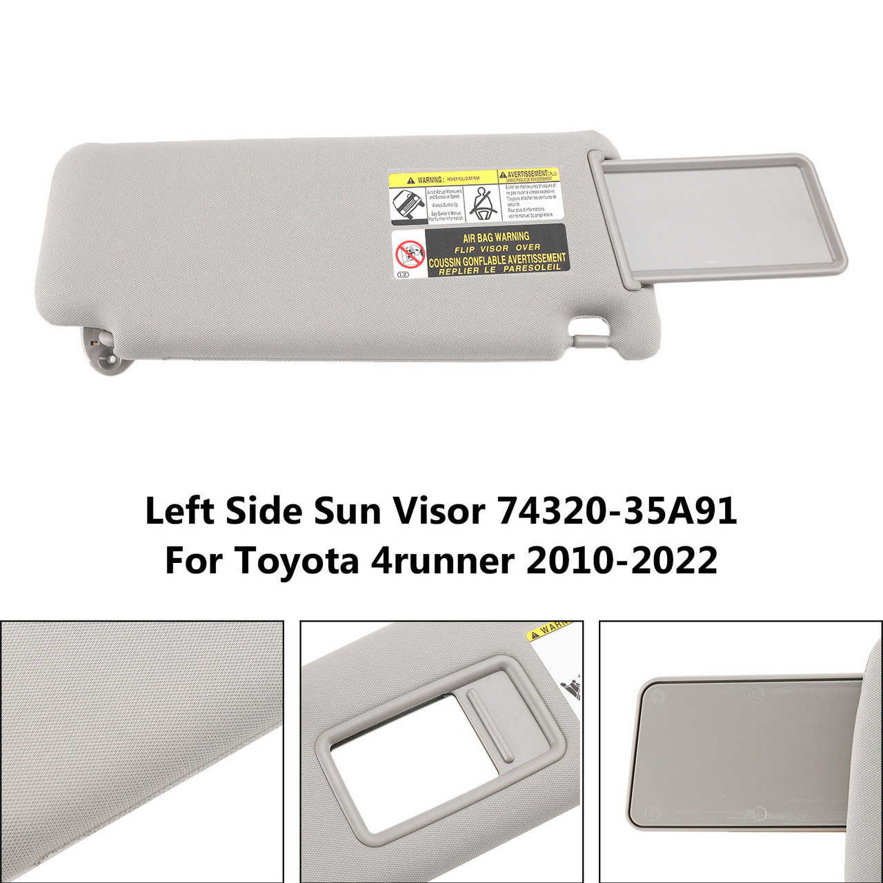 Sun Visor Left Driver Side 74320-35A91 Gray For Toyota 4runner 2010-2021 2022