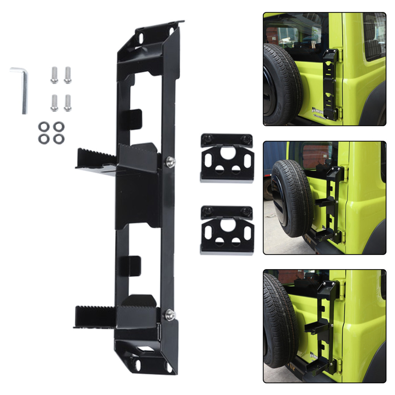 Black Rear Tailgate Hinge Foot Pedal Side Step Exterior For Suzuki Jimny 2019+