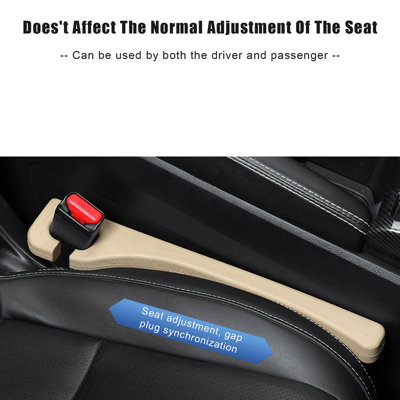 Beige Car Seat Gaps Filler Crevice Blocker Console Side Fill Strip Universal