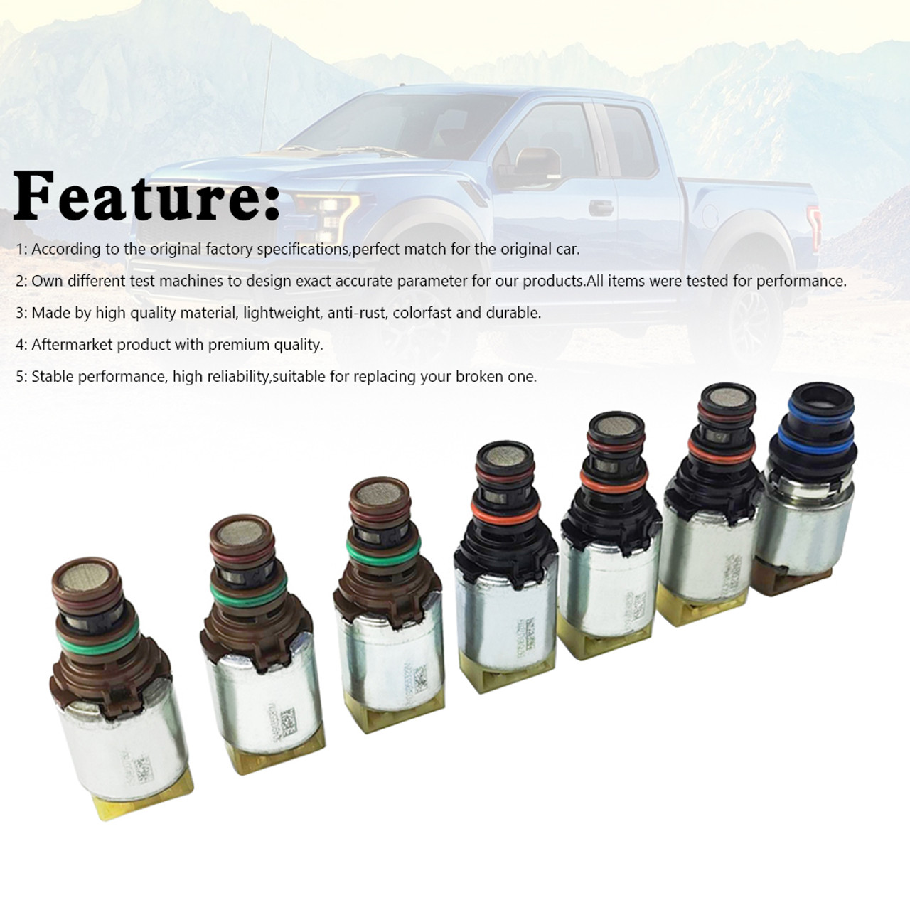 7PCS 6R80 Transmission Valve Body Solenoid Kit For Ford F-150/Expedition