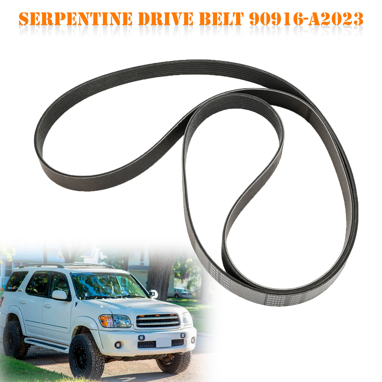 Engine Serpentine V-Belt 90916-A2023 For Tundra Sequoia Land Cruiser 5.7L