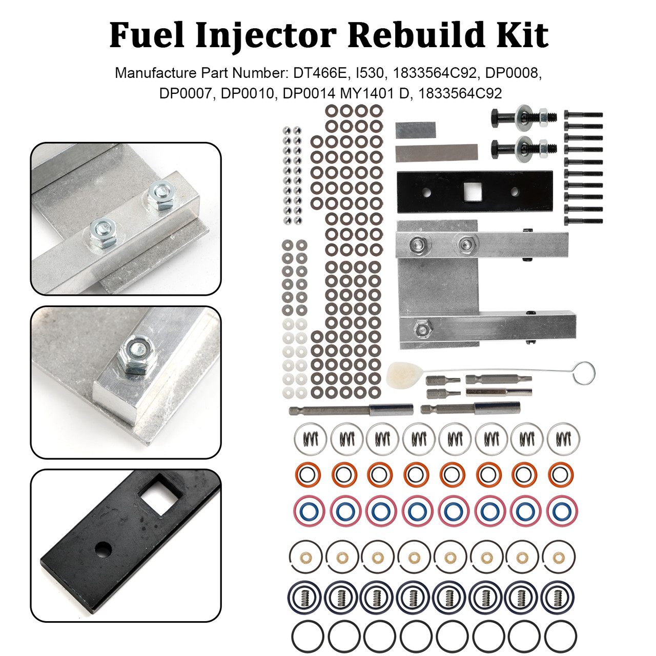 Injector Rebuild Kit Fit 7.3L Power Stroke 94-03 W/Vice Clamp And Tools Spring