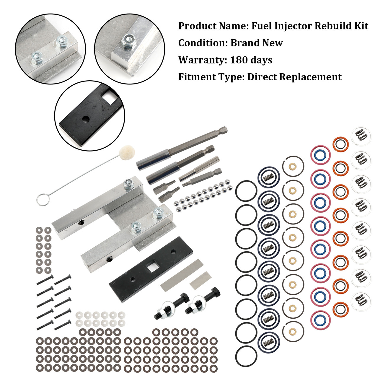 Injector Rebuild Kit Fit 7.3L Power Stroke 94-03 W/Vice Clamp And Tools Spring