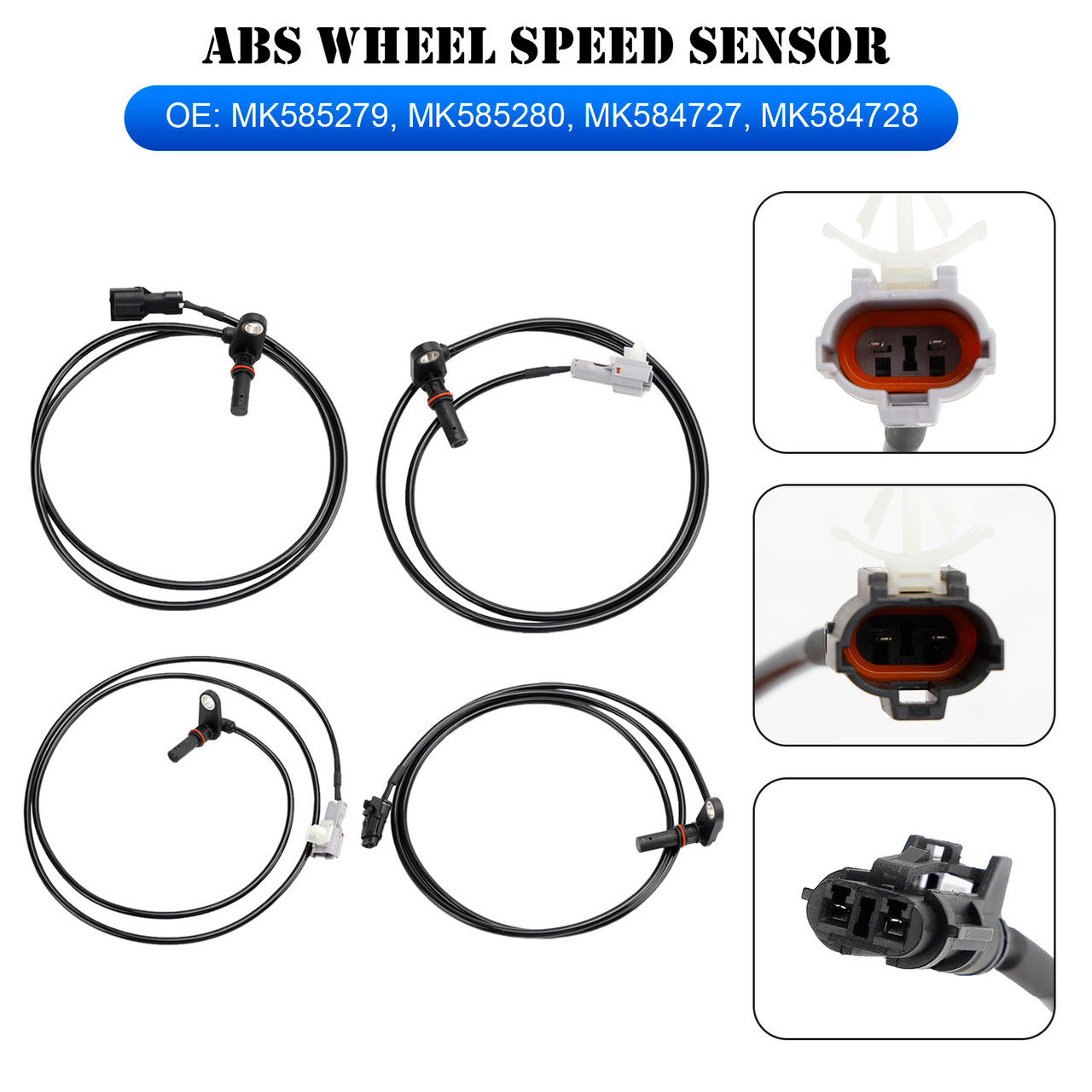 4X Front Rear Left Right ABS Wheel Speed Sensor For Mitsubishi Fuso Canter 3.0
