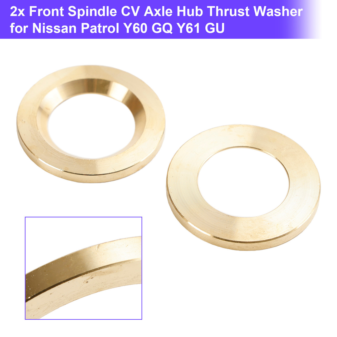 2x Front Spindle CV Axle Hub Thrust Washer for Nissan Patrol Y60