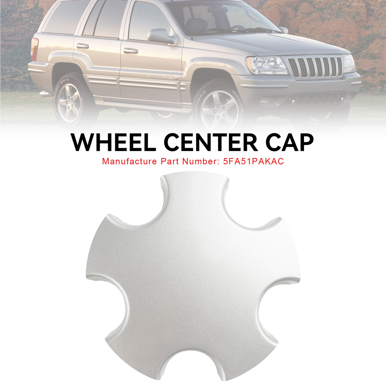 1PC Wheel Center Cap Hub Cap Cover Fit Jeep Grand Cherokee 2001-2004