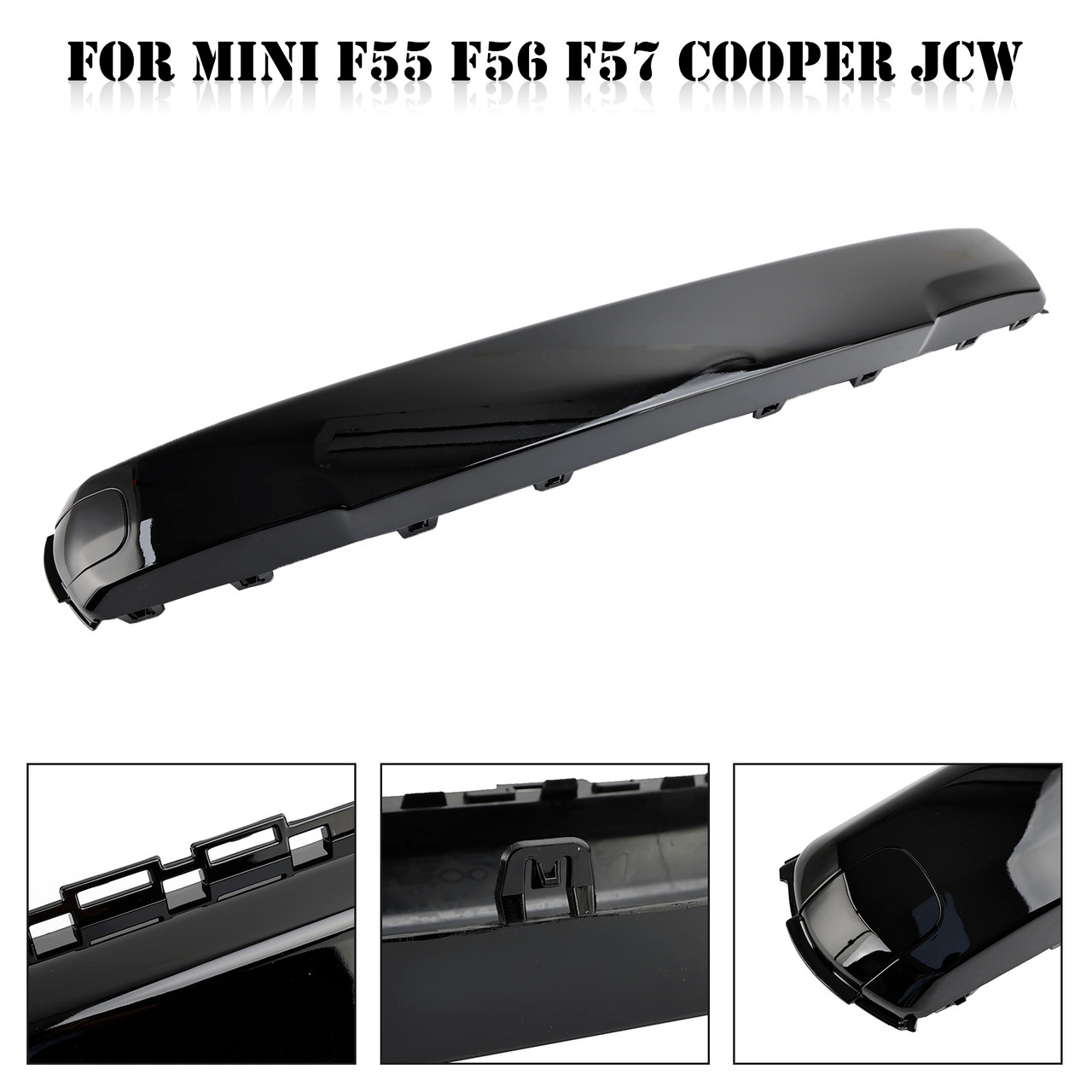 Front Number Plate Cover Gloss Black for Mini F55 F56 F57 Cooper JCW 51117337791
