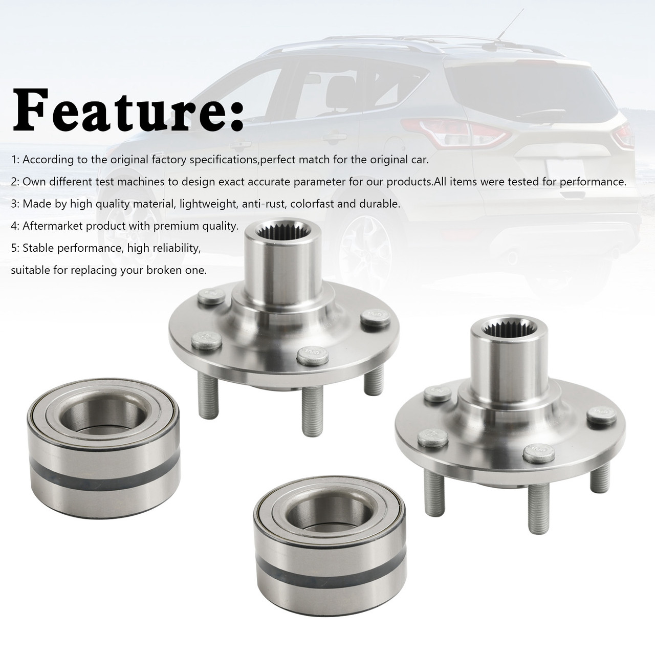 2x Front Wheel Hub Bearing Kits NT510110 For Ford Escape 2013-2019