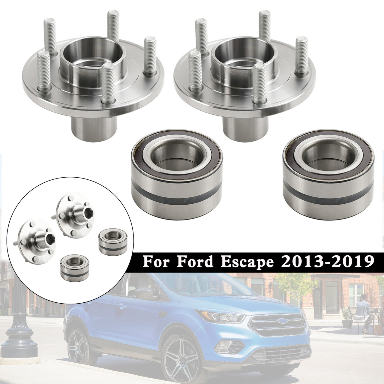 2x Front Wheel Hub Bearing Kits NT510110 For Ford Escape 2013-2019