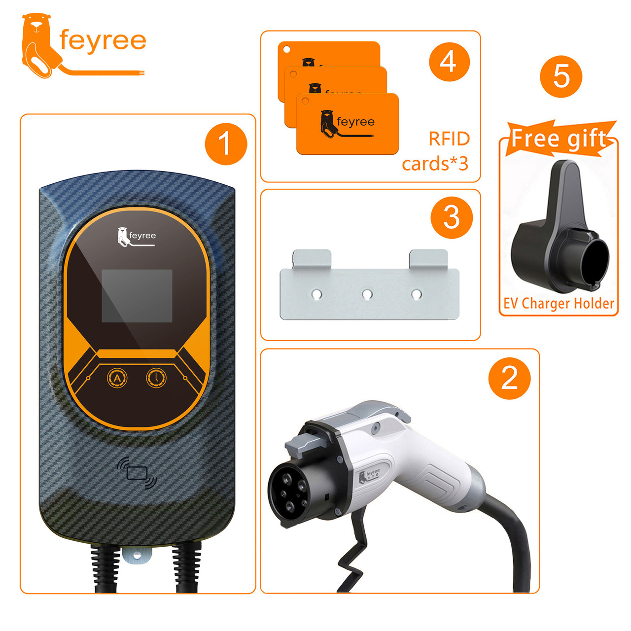 Electric Vehicle EV Charger 50Amp 240V 26FT Cable Charging Station Level 2 APP