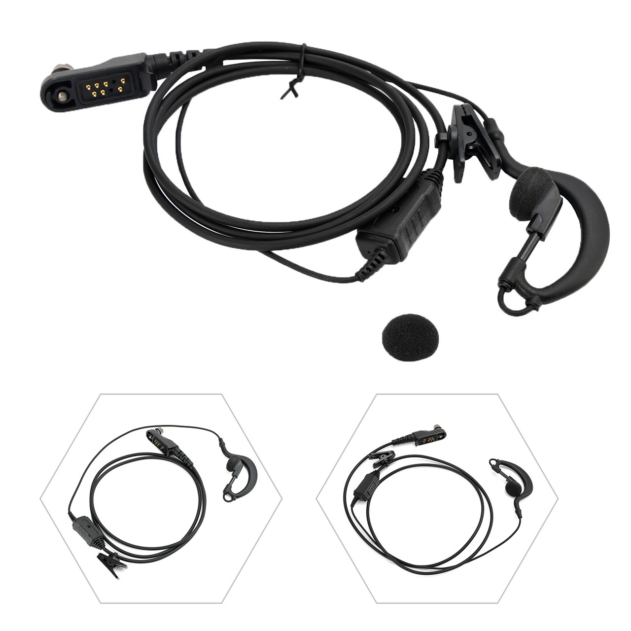 G-Shape Earhook Earpiece Headset Oval PTT MIC For Hytera AP510 AP580 BP560 BP510