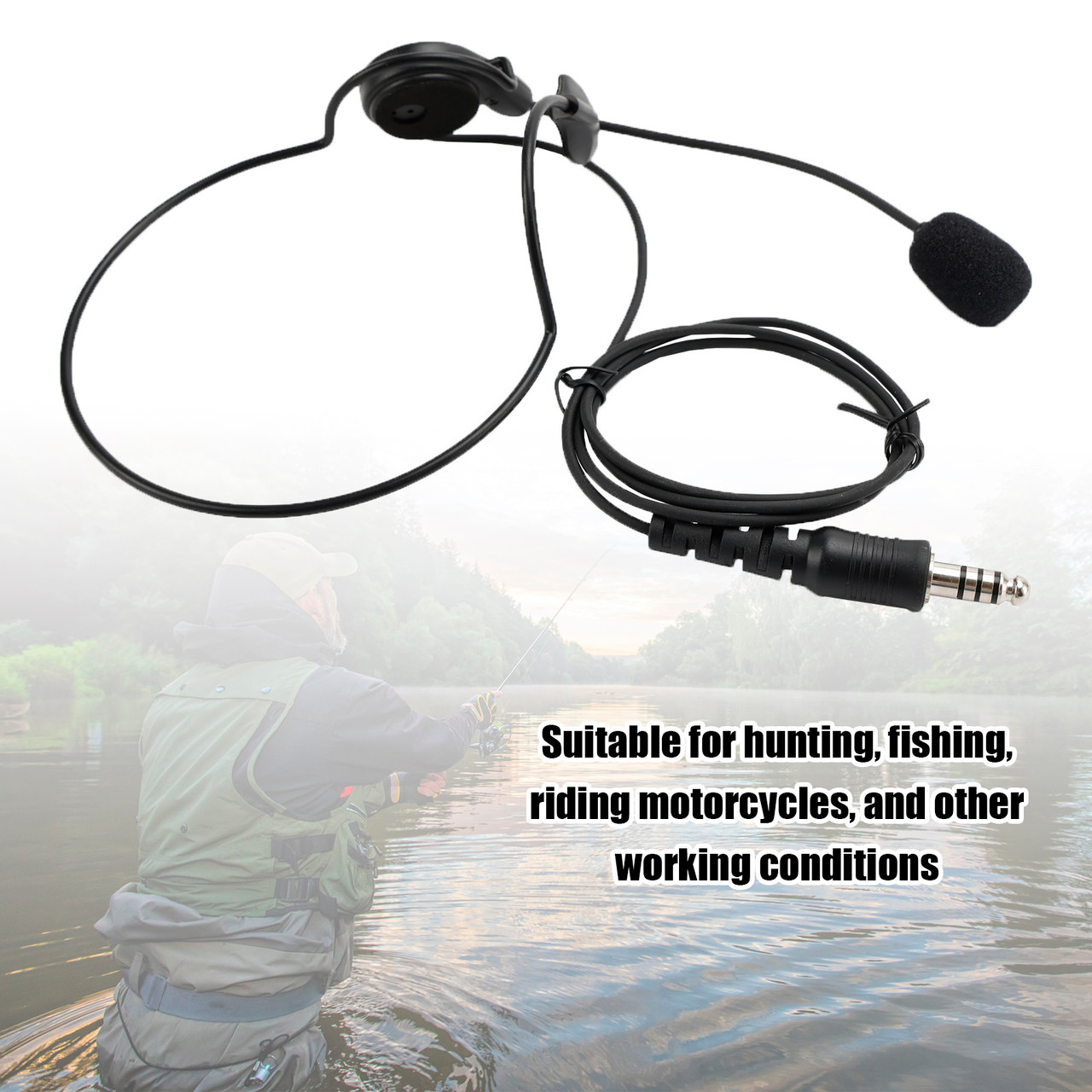 7.1-C7 Ordinary Rear Mount Big Plug Tactical Earhook Headset Earphone In-ear