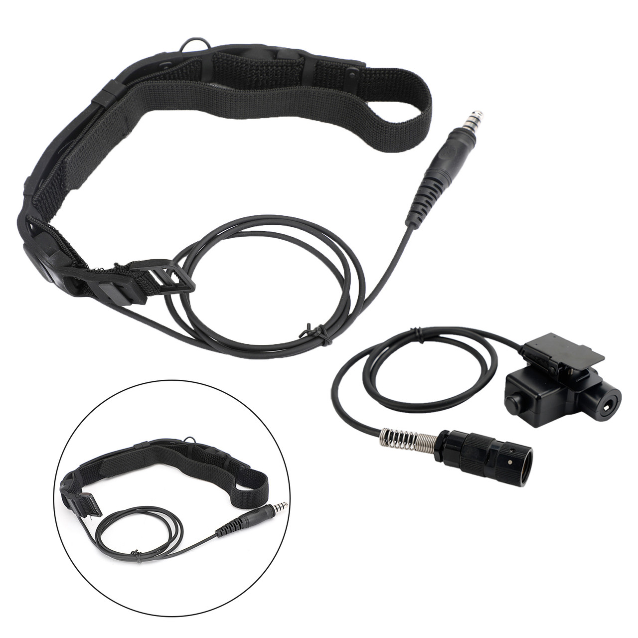 Tactical Throat Tube Mic 7.1mm Plug Headset For AN/PRC-152 AN/PRC-148 U329 Radio