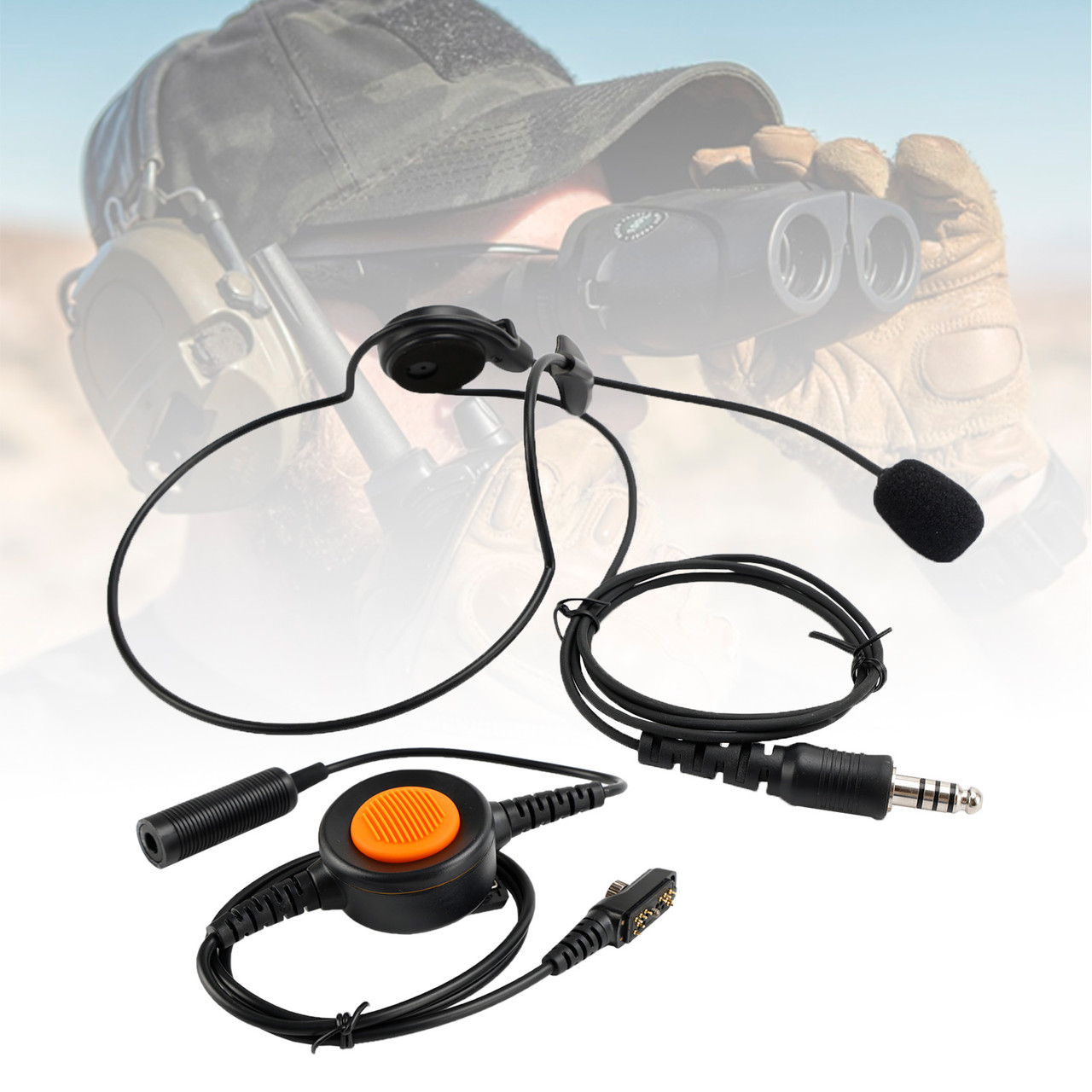 7.1-C7 Rear Mount Big Plug Tactical Headset For Hytera PD780/700/580/788/782/785
