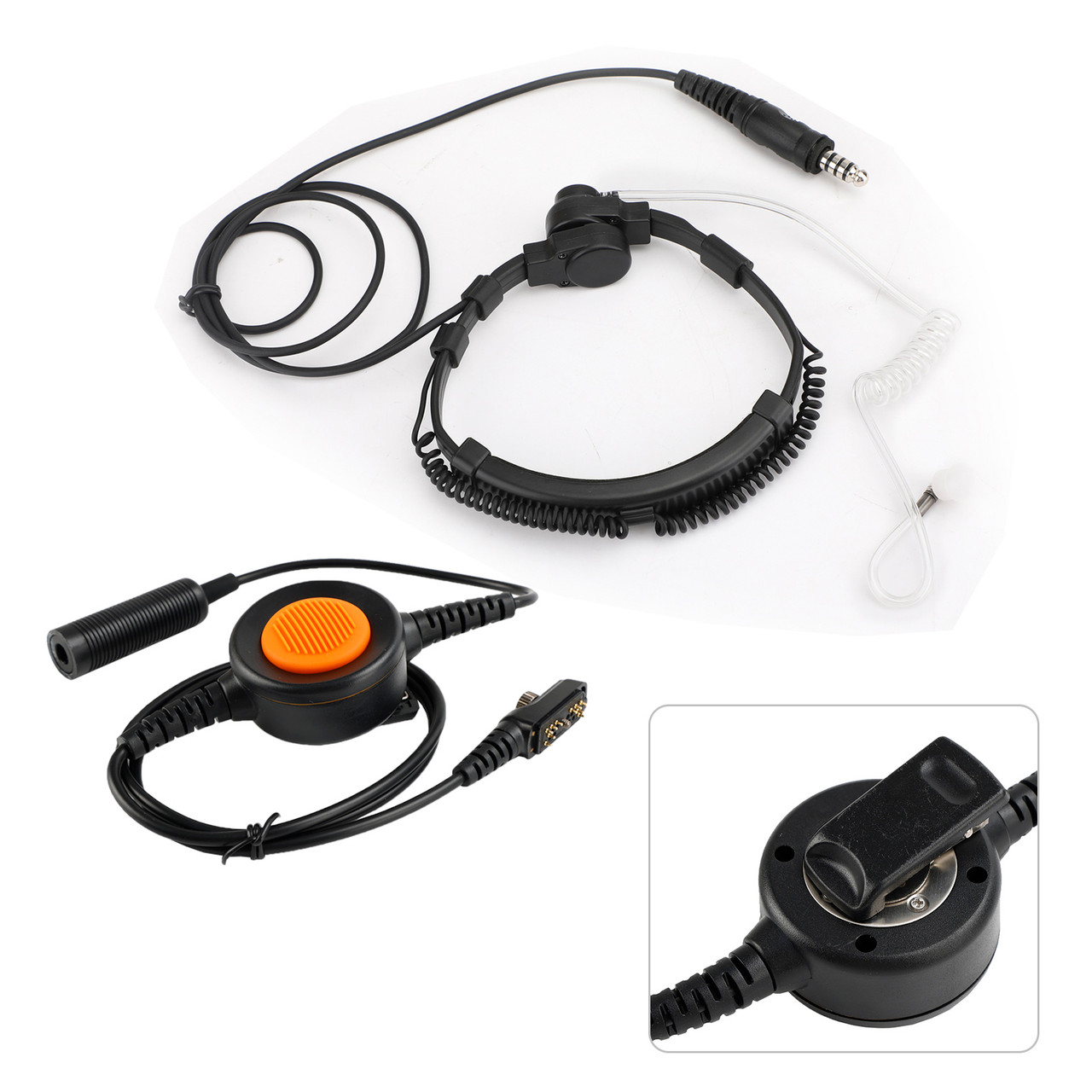 7.1mm Big Plug Tactical Throat Mic Headset For Hytera PD780/700/580/788/782/785