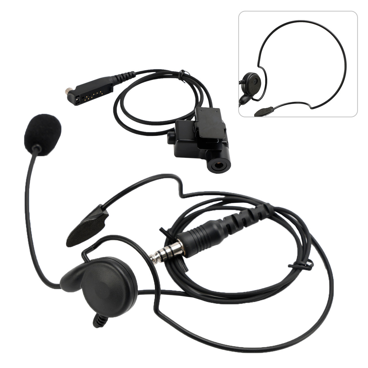 7.1-C7 Rear Mount Big Plug Tactical Headset For Sepura STP8000 STP8030 STP8035