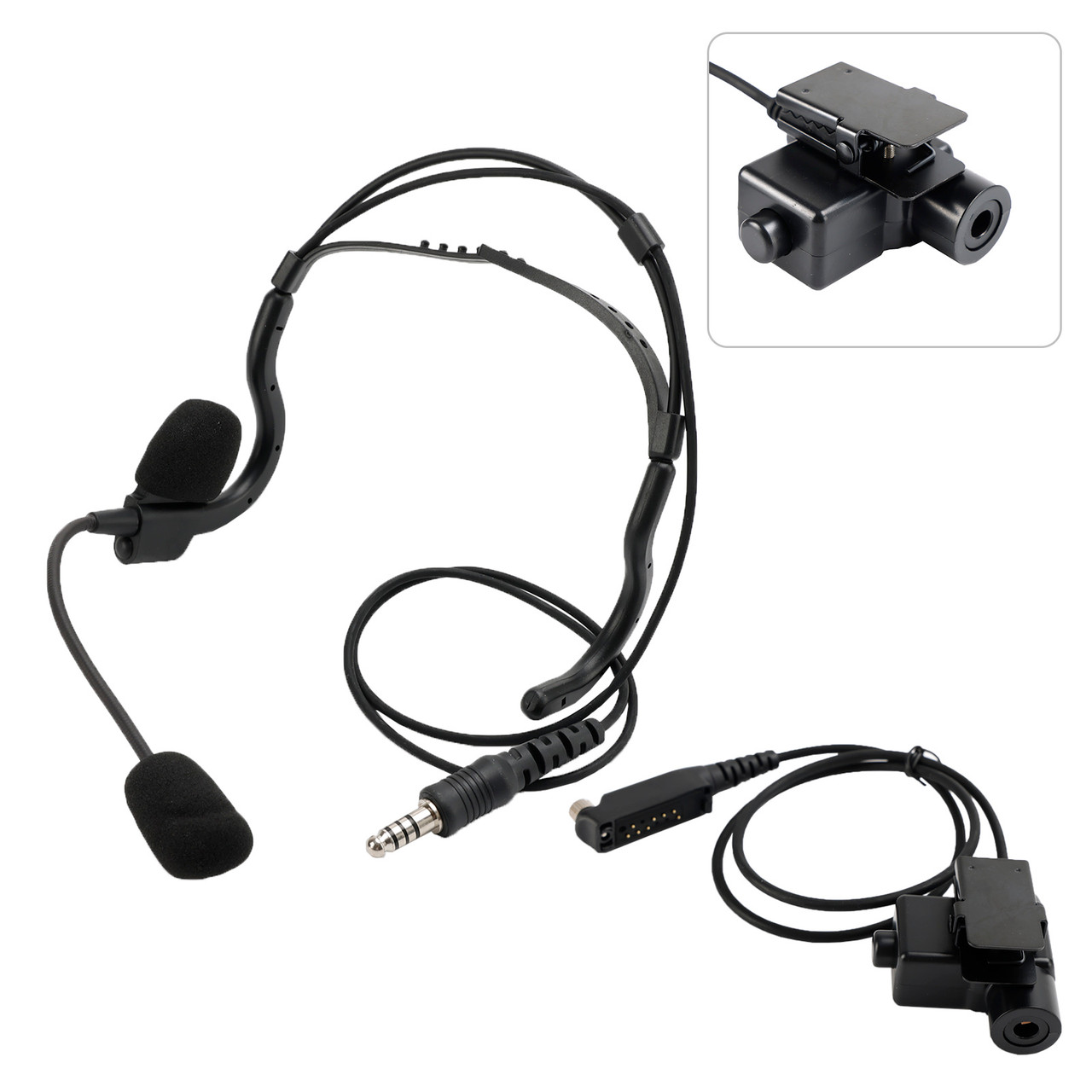 7.1-C8 Rear Mount Big Plug Tactical Headset For Sepura STP8000 STP8030 STP8035