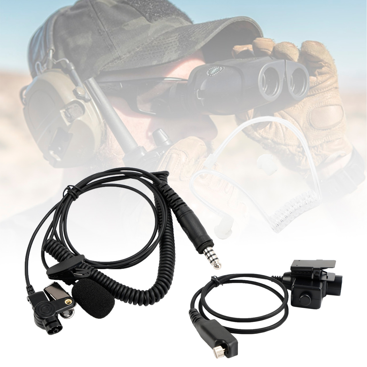 7.1-A3 Transparent Air Tube Headset with Mic For Sepura STP8000 STP8030 STP8035