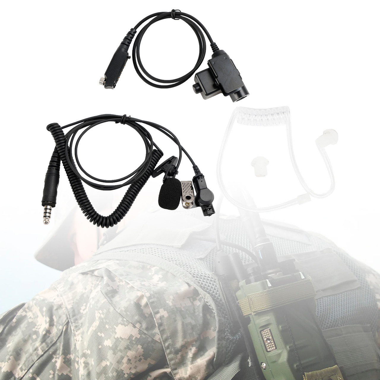 7.1-A3 Transparent Air Tube Headset with Mic For Sepura STP8000 STP8030 STP8035