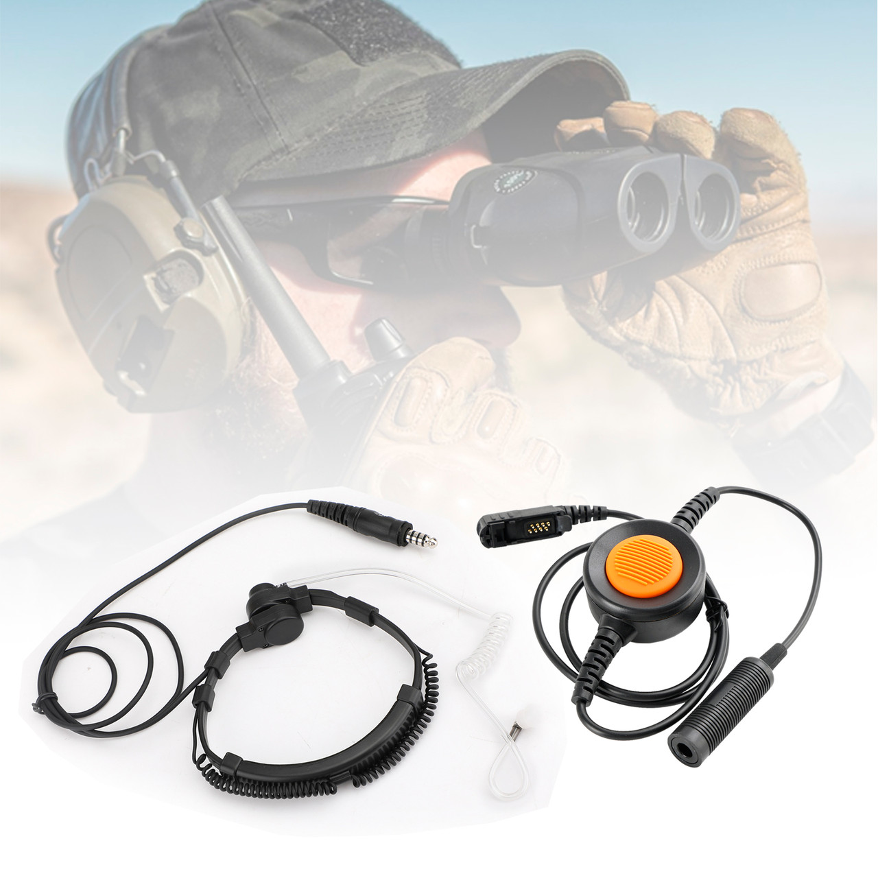 7.1mm Big Plug Tactical Throat Mic Headset For XPR3300/3500 XIRP6600/P6620 E8600