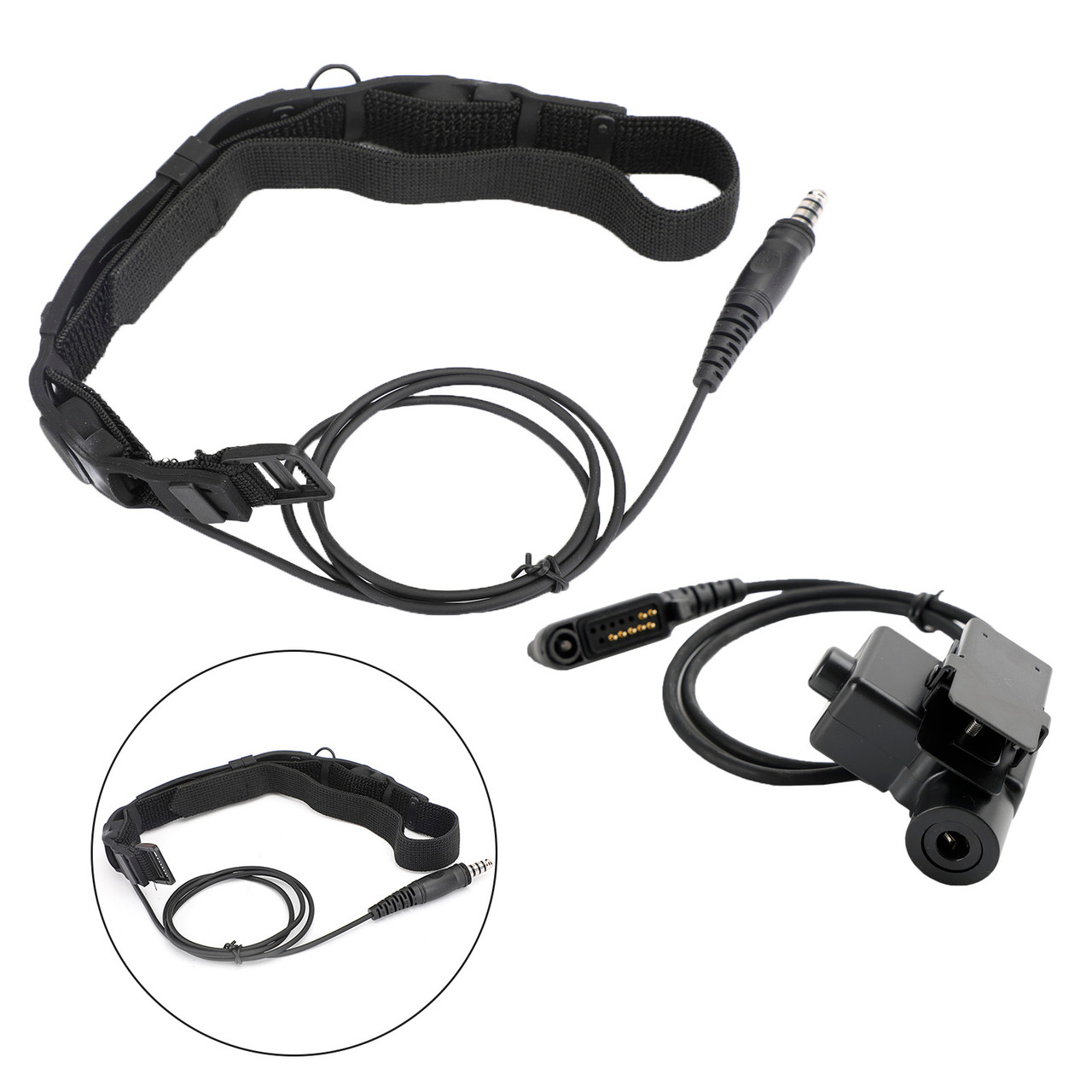 Tactical Throat Tube Mic 7.1mm Plug Headset For Hytera PD600 PD602 PD602g PD605