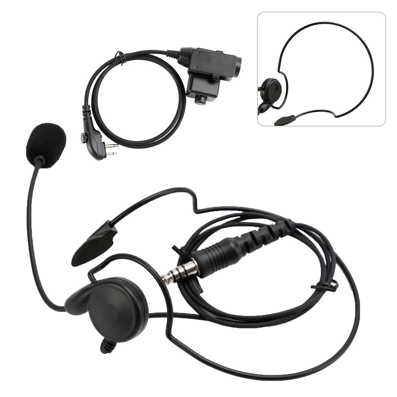 7.1-C7 Rear Mount Big Plug Tactical Headset For Hytera HYT TC-508 TC-510 TC-518