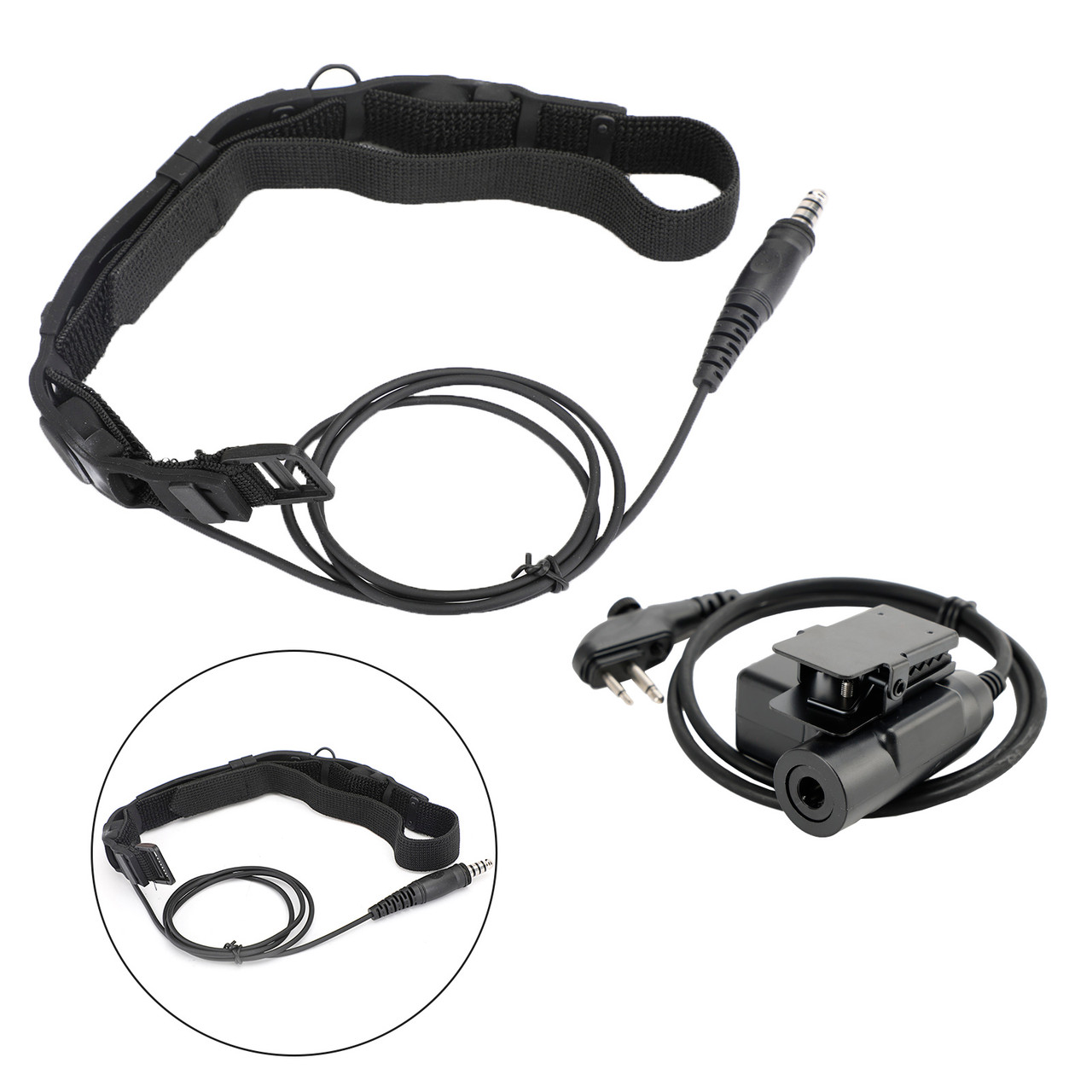 Tactical Throat Tube Mic 7.1mm Plug Headset For Hytera HYT TC-508 TC-510 TC-518